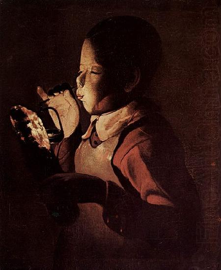 Knabe blast in eine Lampe, Georges de La Tour